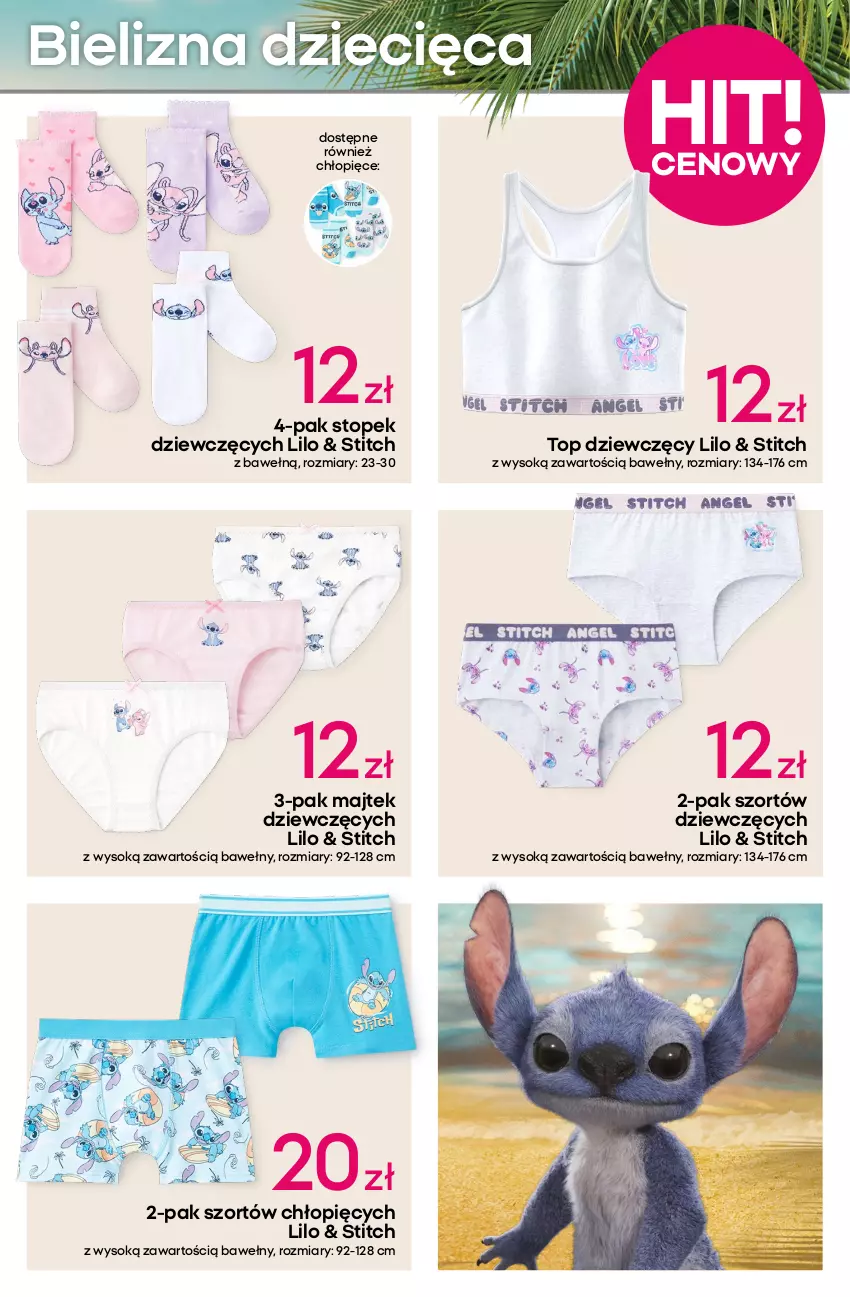 Gazetka promocyjna Pepco - Lilo & Stitch - ważna 03.07 do 16.07.2025 - strona 7 - produkty: Bielizna, Disney, Dzieci, Kosz, Koszulka, Piżama, Poduszka, Sok, Szorty, Top