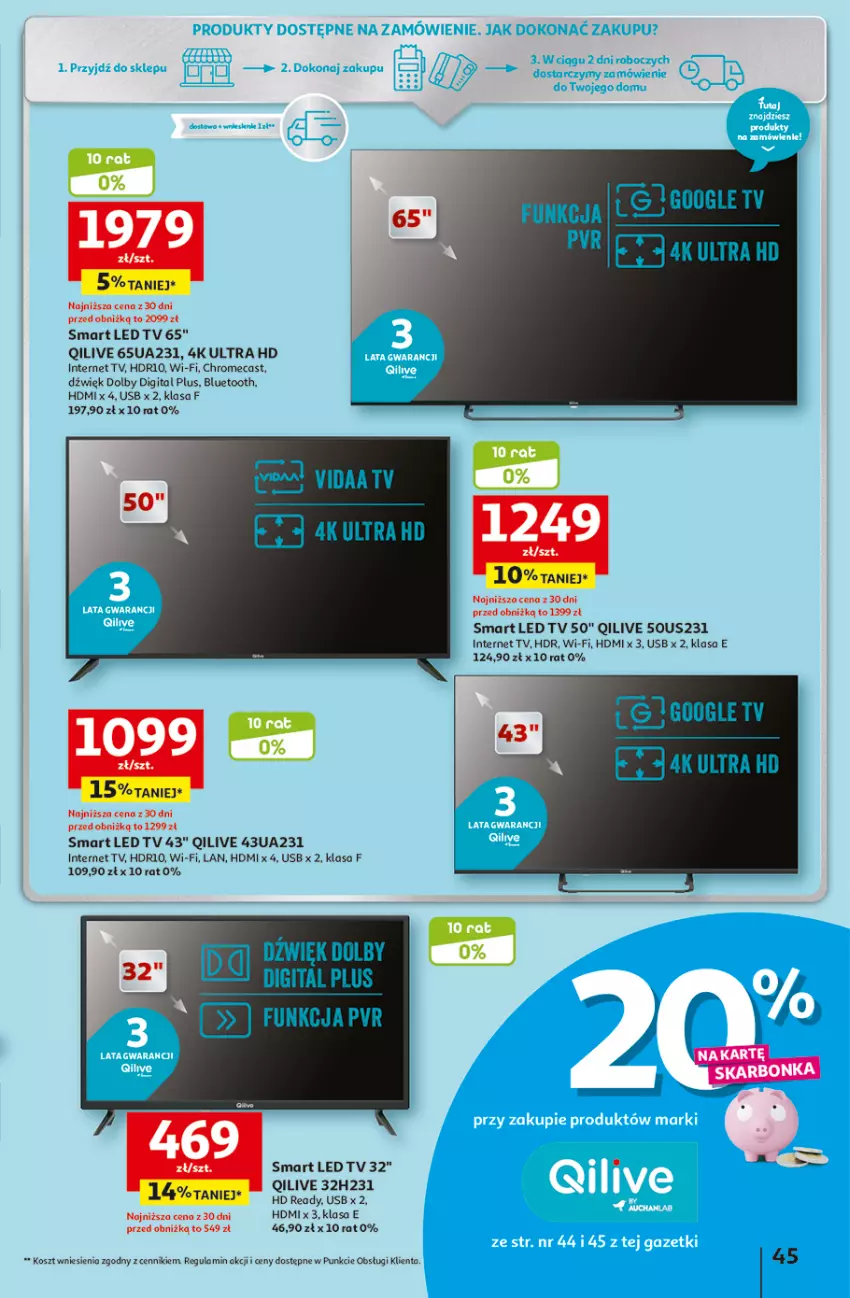 Gazetka promocyjna Auchan - Gazetka coś dla niej i dla niego! Hipermarket Auchan - ważna 07.03 do 13.03.2024 - strona 45 - produkty: HD ready, Kosz, LED TV, Pur