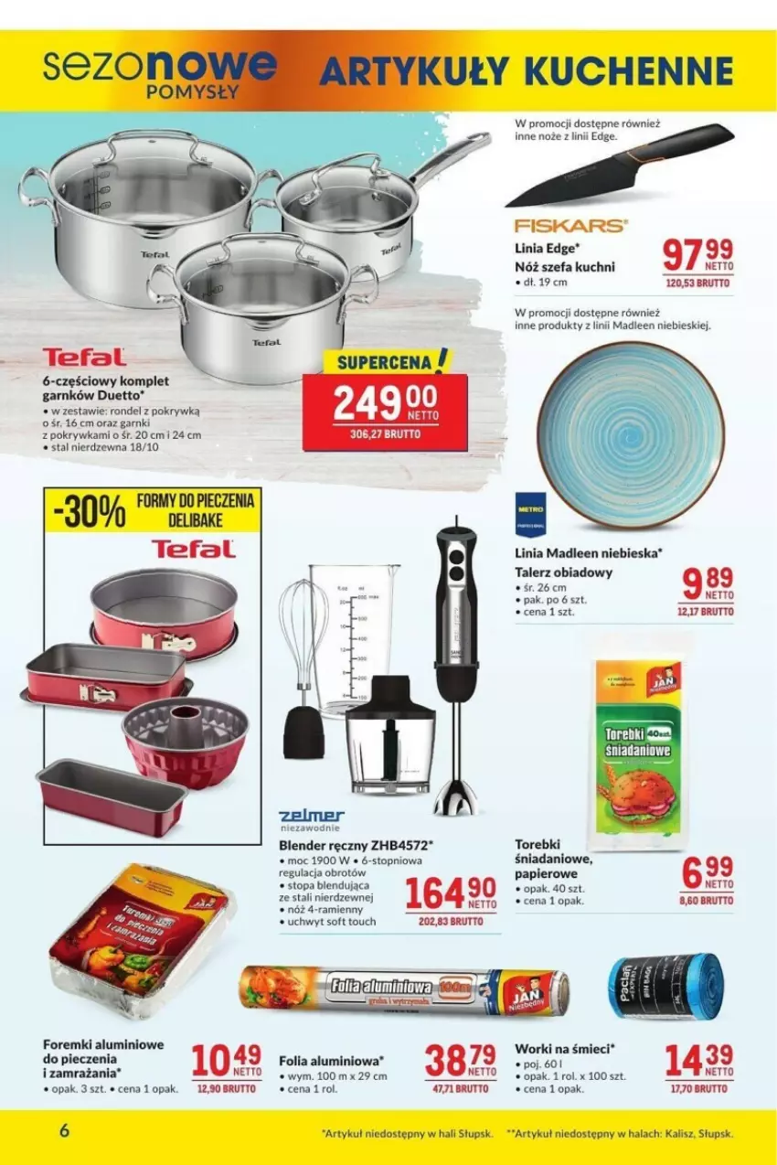 Gazetka promocyjna Makro - ważna 17.09 do 14.10.2024 - strona 16 - produkty: Blender, Blender ręczny, Danio, Fa, Folia aluminiowa, Foremki, Noż, Nóż szefa kuchni, Papier, Piec, Rondel, Talerz, Talerz obiadowy, Tefal, Top