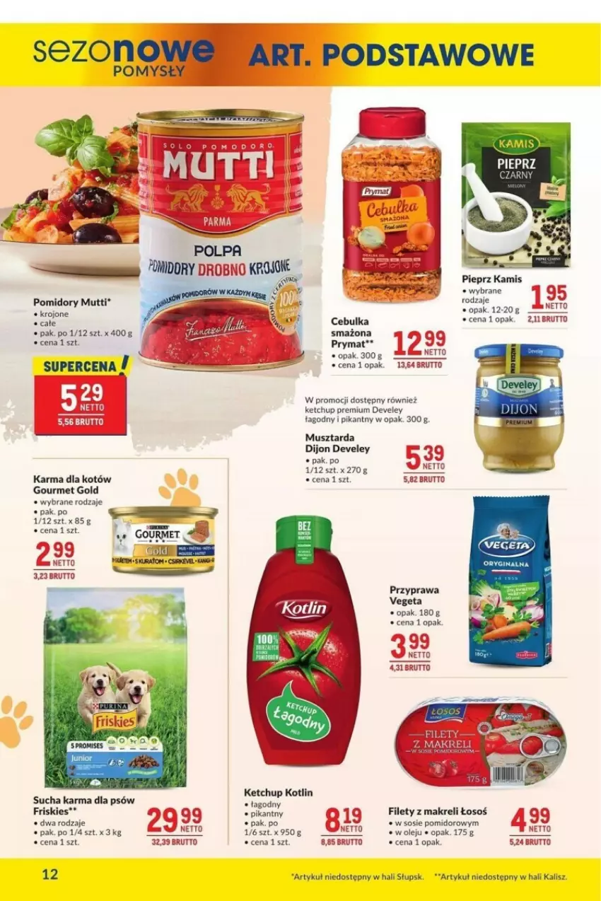 Gazetka promocyjna Makro - ważna 17.09 do 14.10.2024 - strona 4 - produkty: Friskies, Gourmet Gold, Kamis, Ketchup, Lack, Mus, Musztarda, Olej, Pieprz, Pomidory, Prymat, Sos, Sucha karma, Vegeta