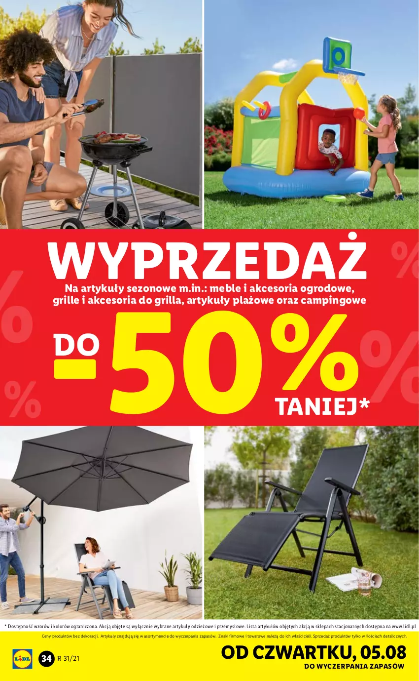 Gazetka promocyjna Lidl - GAZETKA - ważna 02.08 do 07.08.2021 - strona 34 - produkty: Gra, Grill, Grille i akcesoria, Meble