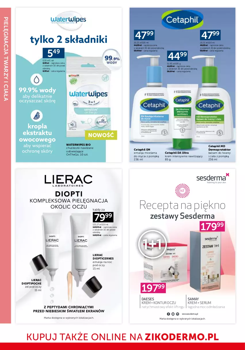 Gazetka promocyjna Ziko - Gazetka Ziko Dermo - ważna 29.01 do 11.02.2026 - strona 12 - produkty: Cetaphil, Chusteczki, Emulsja, Lierac, Mop, Rum, Ser, Serum, Sesderma