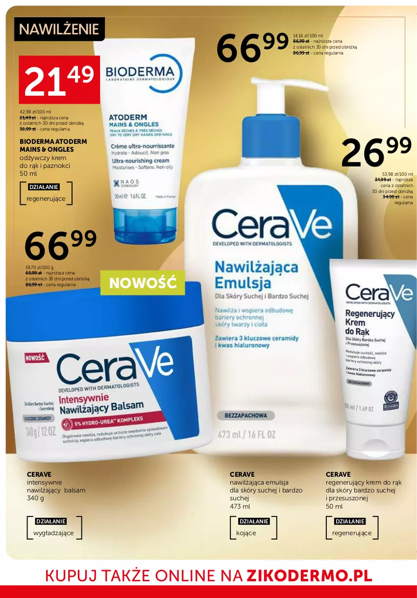 Gazetka promocyjna Ziko - Gazetka Ziko Dermo - ważna 29.01 do 11.02.2026 - strona 4 - produkty: Atoderm, Bioderma, CeraVe, Emulsja, Krem do rąk, Nawilżający balsam