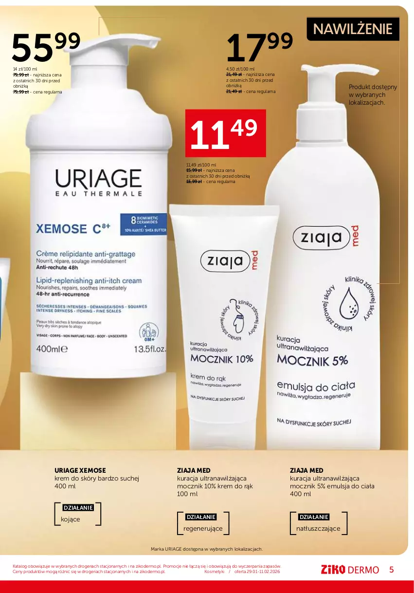 Gazetka promocyjna Ziko - Gazetka Ziko Dermo - ważna 29.01 do 11.02.2026 - strona 5 - produkty: Emulsja, Krem do rąk, Tran, Ziaja