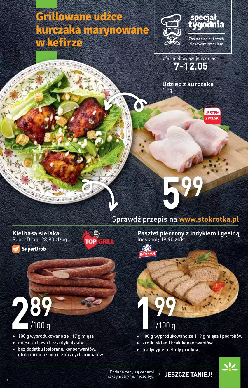 Gazetka promocyjna Stokrotka - Supermarket - ważna 06.05 do 12.05.2021 - strona 6 - produkty: Kiełbasa, Kurczak, Mięso, Pasztet, Piec, Ser