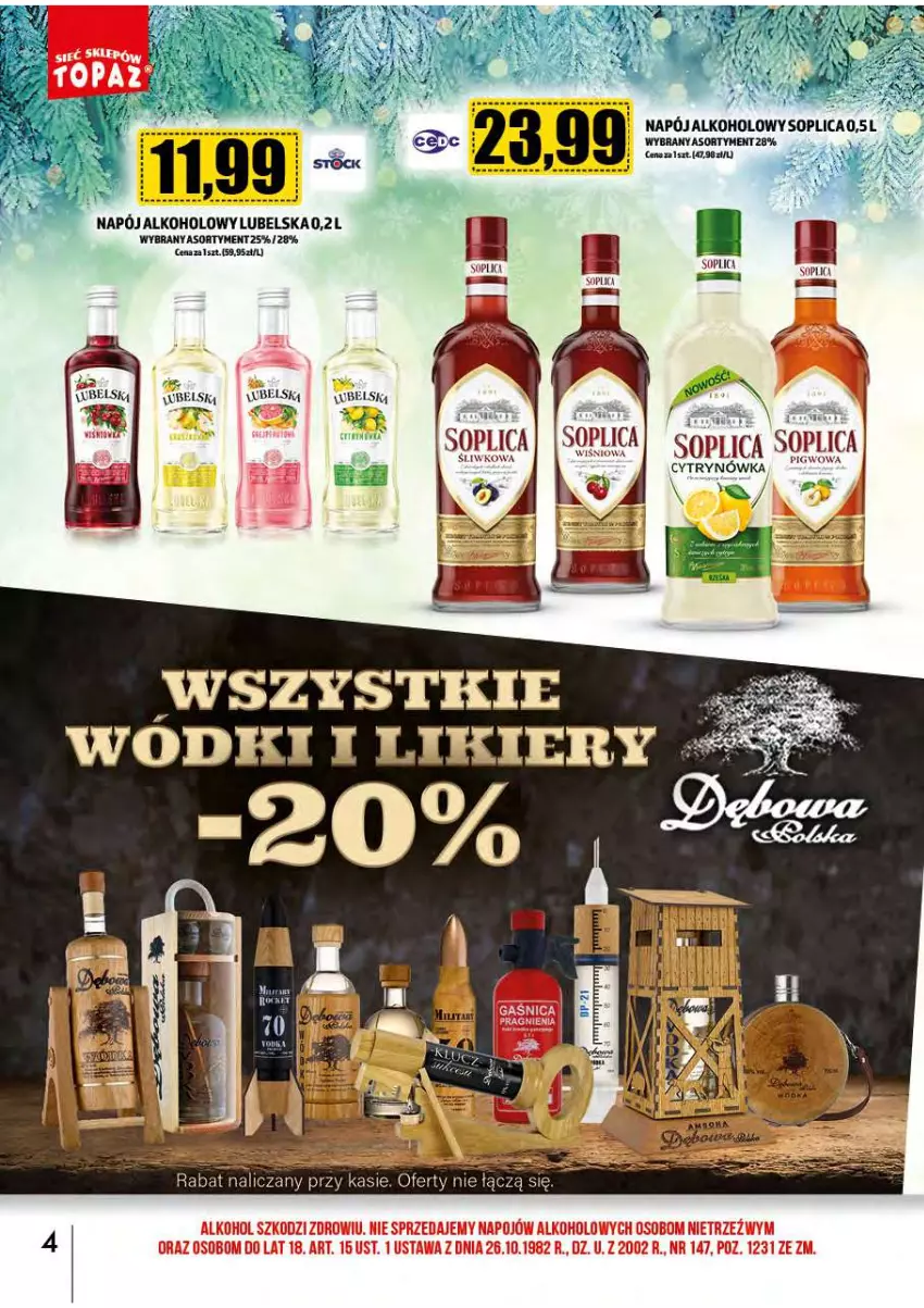 Gazetka promocyjna Topaz - Gazetka - ważna 02.12 do 31.12.2024 - strona 5 - produkty: Fa, Likier, Napój, Soplica, Wasa