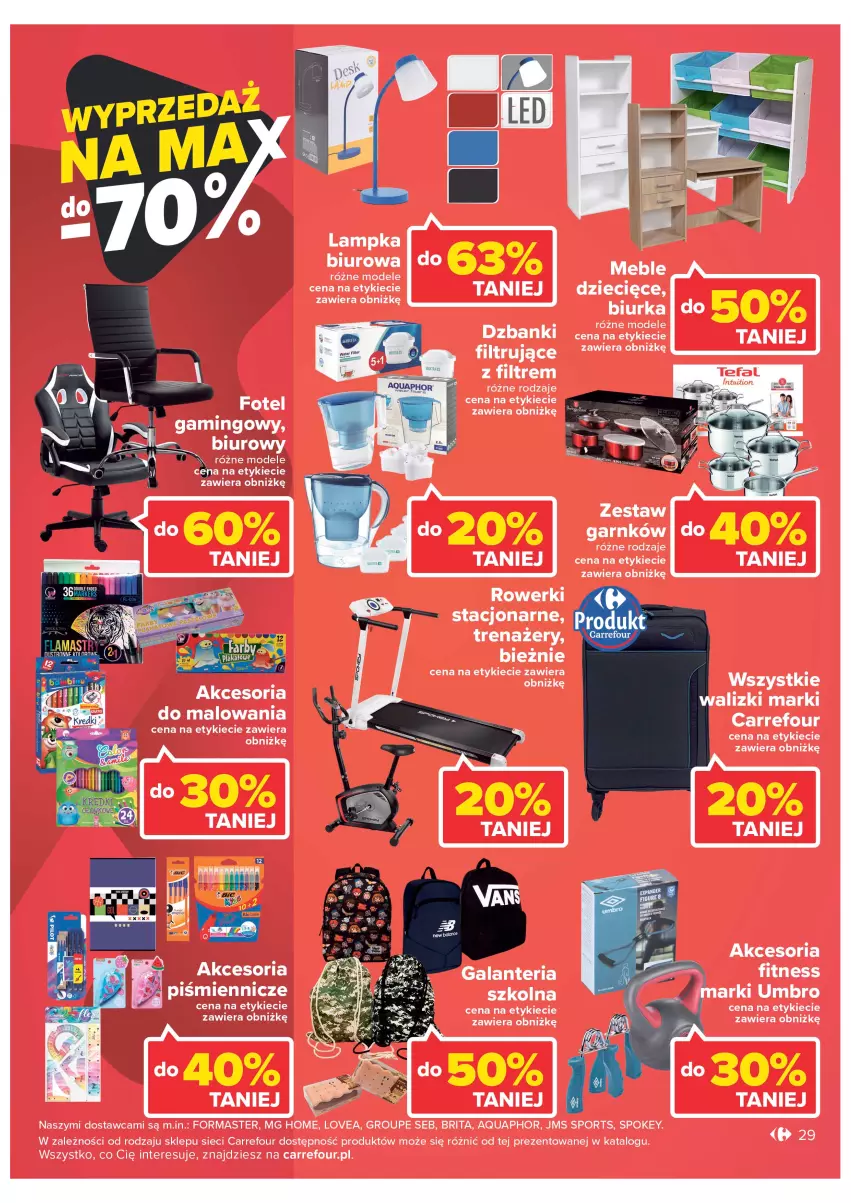 Gazetka promocyjna Carrefour - Gazetka Carrefour - ważna 27.12 do 31.12.2022 - strona 29 - produkty: Aquaphor, Biuro, Brit, Brita, Dzieci, Gala, Galanteria, LG, Por, Rower, Sport