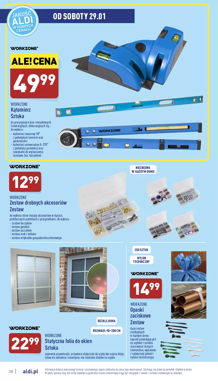 Gazetka promocyjna Aldi - Pełny katalog - ważna 24.01 do 30.01.2022 - strona 38 - produkty: Haczyk, Klej, Pasek, Poziomica, Ser