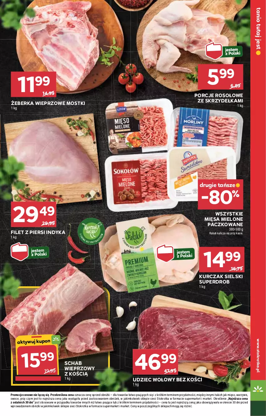Gazetka promocyjna Stokrotka - Supermarket - ważna 09.10 do 15.10.2025 - strona 11 - produkty: Filet z piersi indyka, Kurczak, Mięso, Owoce, Por, Schab wieprzowy, Udziec wołowy, Warzywa