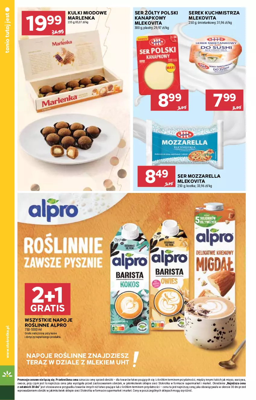 Gazetka promocyjna Stokrotka - Supermarket - ważna 09.10 do 15.10.2025 - strona 14 - produkty: Alpro, Gra, Mięso, Mleko, Mlekovita, Mozzarella, Napoje, Owoce, Ser, Serek, Tera, Warzywa