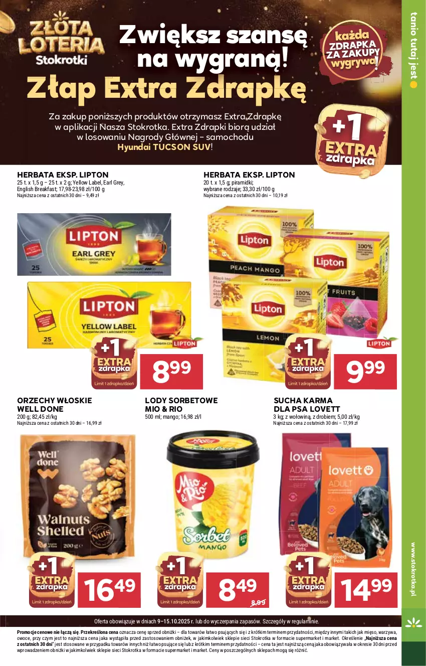 Gazetka promocyjna Stokrotka - Supermarket - ważna 09.10 do 15.10.2025 - strona 25 - produkty: Earl Grey, Fa, Gra, Gry, Herbata, Lipton, Lody, Mango, Mięso, Orzechy włoskie, Owoce, Sucha karma, Warzywa