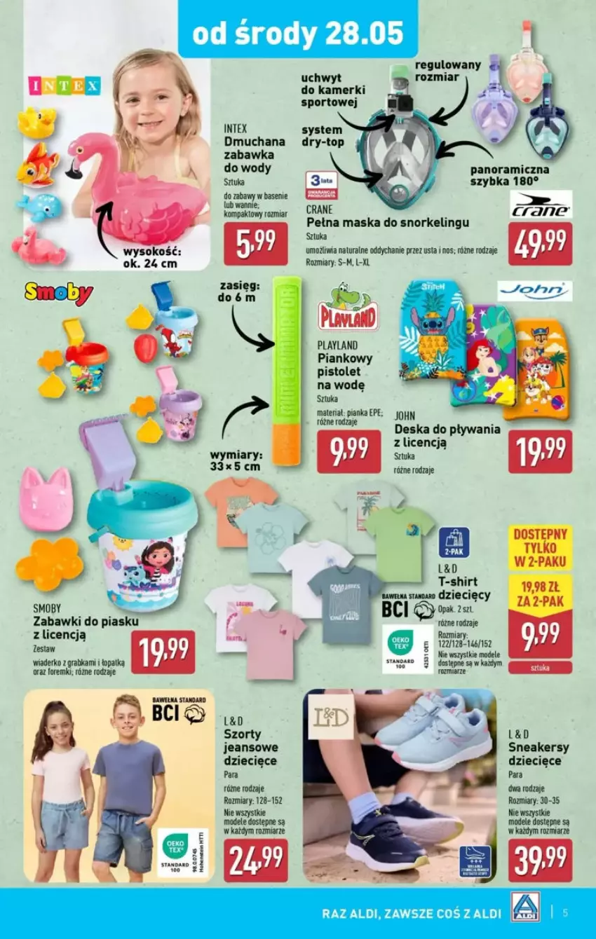 Gazetka promocyjna Aldi - ważna 28.05 do 07.06.2025 - strona 24 - produkty: Dzieci, Gra, LG, Maska, Pistolet, Por, Sneakersy, Sok, Sport, Szorty, Top, Zabawka