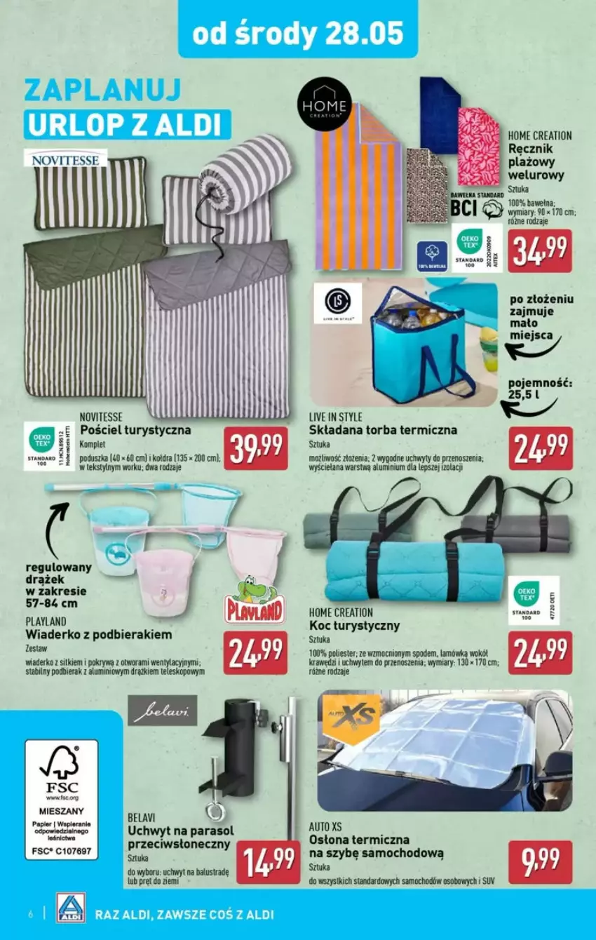 Gazetka promocyjna Aldi - ważna 28.05 do 07.06.2025 - strona 25 - produkty: Koc, Kołdra, NBA, Parasol, Poduszka, Pościel, Torba, Wełna