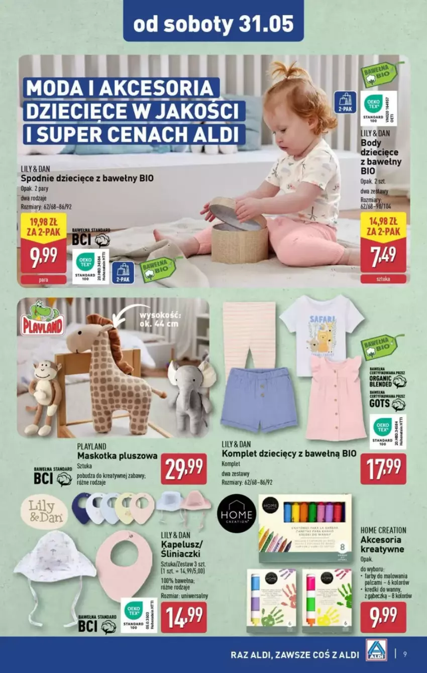 Gazetka promocyjna Aldi - ważna 28.05 do 07.06.2025 - strona 28 - produkty: Body, Dzieci, Fa, Maskotka pluszowa, Spodnie, Wełna