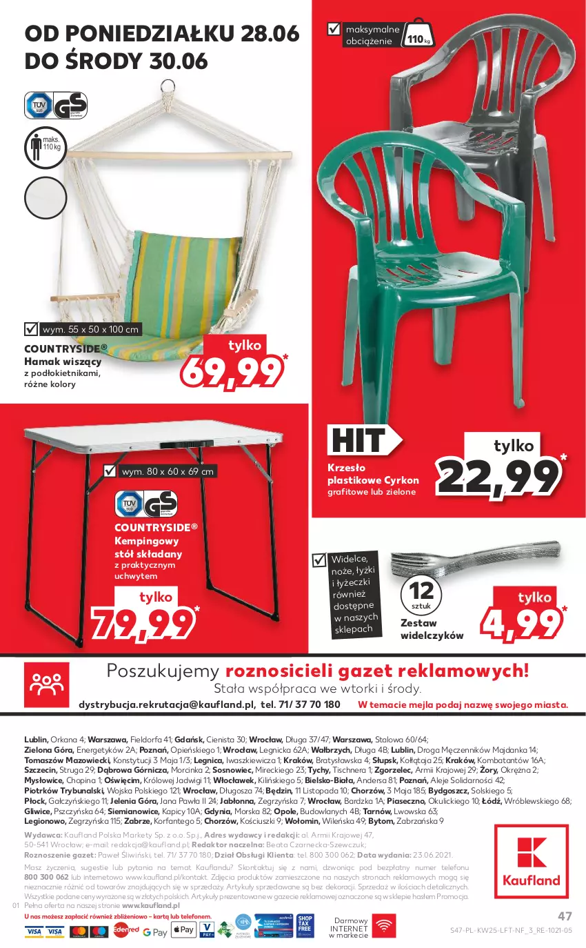 Gazetka promocyjna Kaufland - OFERTA TYGODNIA - ważna 24.06 do 30.06.2021 - strona 47 - produkty: Dres, Fa, Gra, Hama, Inka, Krzesło, Noż, Orka, Sos, Stół, Telefon, Top