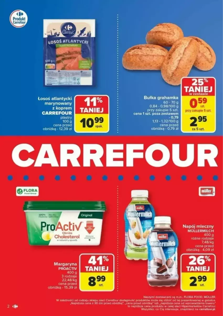 Gazetka promocyjna Carrefour - ważna 24.02 do 01.03.2025 - strona 2 - produkty: Fa, Feta, Flora, Margaryna, Napój, Napój mleczny