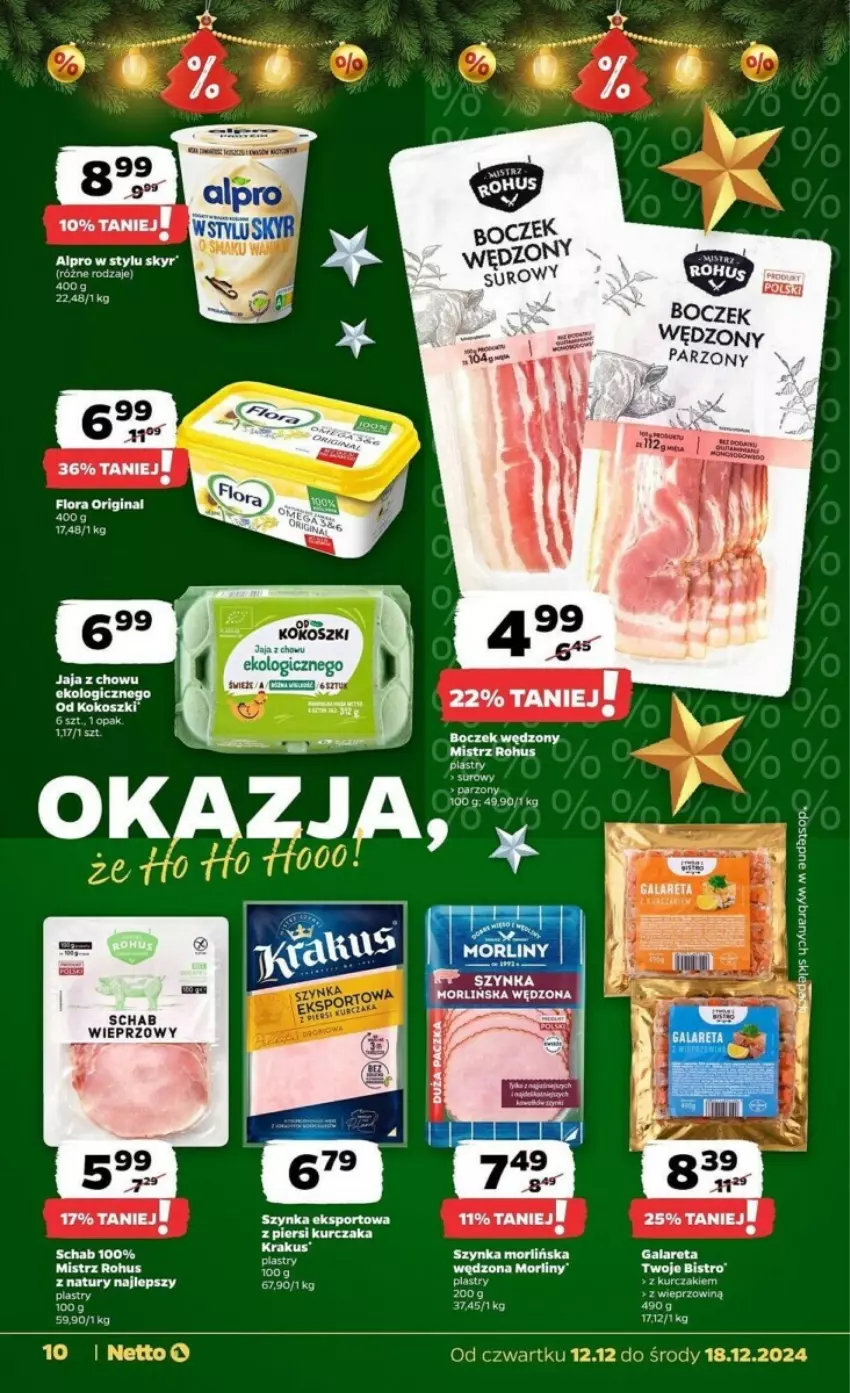 Gazetka promocyjna Netto - ważna 12.12 do 18.12.2024 - strona 2 - produkty: Alpro, Boczek, Flora, Gin, Jaja, Kokos, Kosz