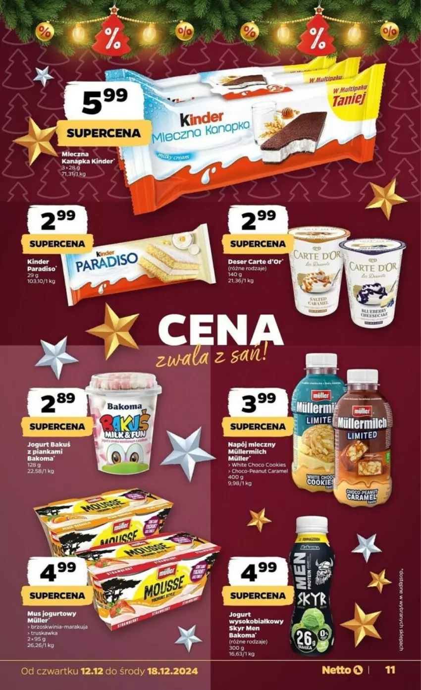 Gazetka promocyjna Netto - ważna 12.12 do 18.12.2024 - strona 3 - produkty: Bakoma, Carte d'Or, Deser, Fa, Kinder, Ser