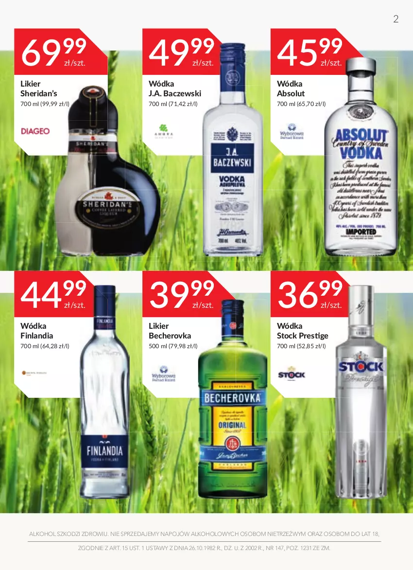 Gazetka promocyjna Stokrotka - Oferta alkoholowa - ważna 26.05 do 22.06.2022 - strona 2 - produkty: Absolut, Finlandia, Likier, Stock, Wódka