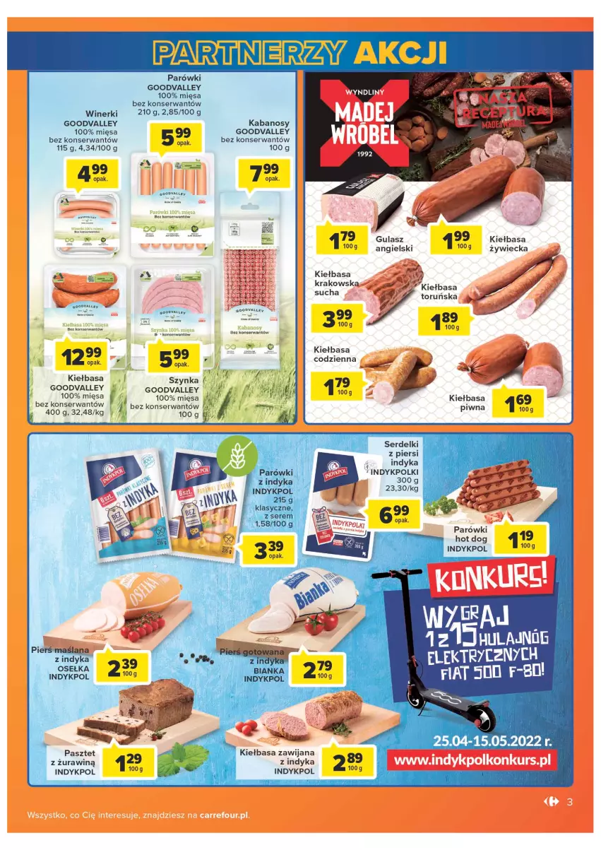 Gazetka promocyjna Carrefour - Gazetka Carrefour - ważna 04.05 do 28.05.2022 - strona 3 - produkty: Hot dog, Kabanos, Kiełbasa, Parówki, Parówki hot dog, Pasztet, Ser, Serdelki, Szynka