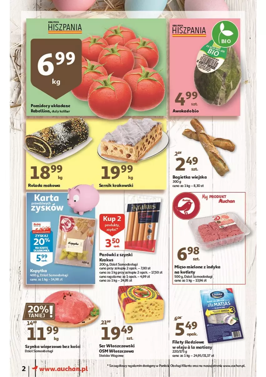 Gazetka promocyjna Auchan - Przygotuj się do Świąt Moje Auchan - ważna 18.03 do 24.03.2021 - strona 2 - produkty: Kotlet, Krakus, Mięso, Mięso mielone, Parówki, Parówki z szynki
