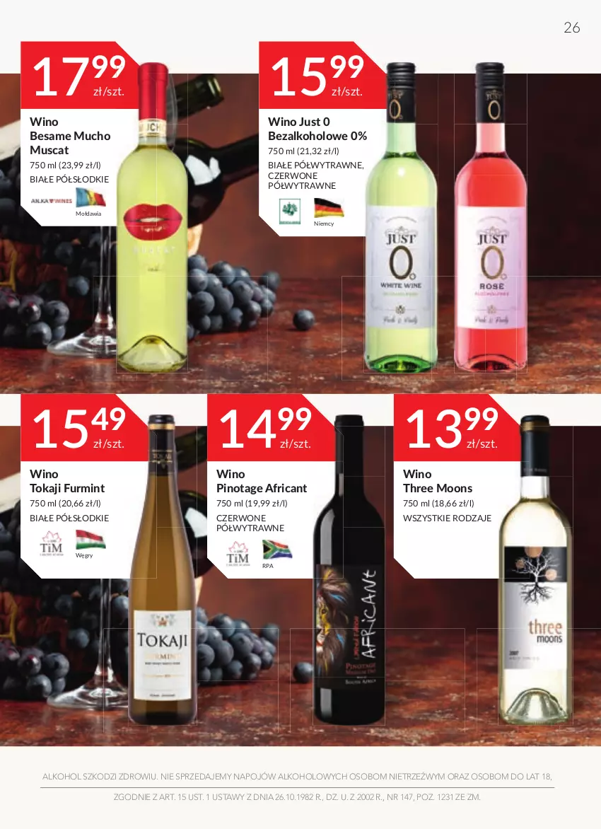 Gazetka promocyjna Stokrotka - Oferta alkoholowa - ważna 31.03 do 27.04.2022 - strona 26 - produkty: Gry, Mus, Tokaji, Wino