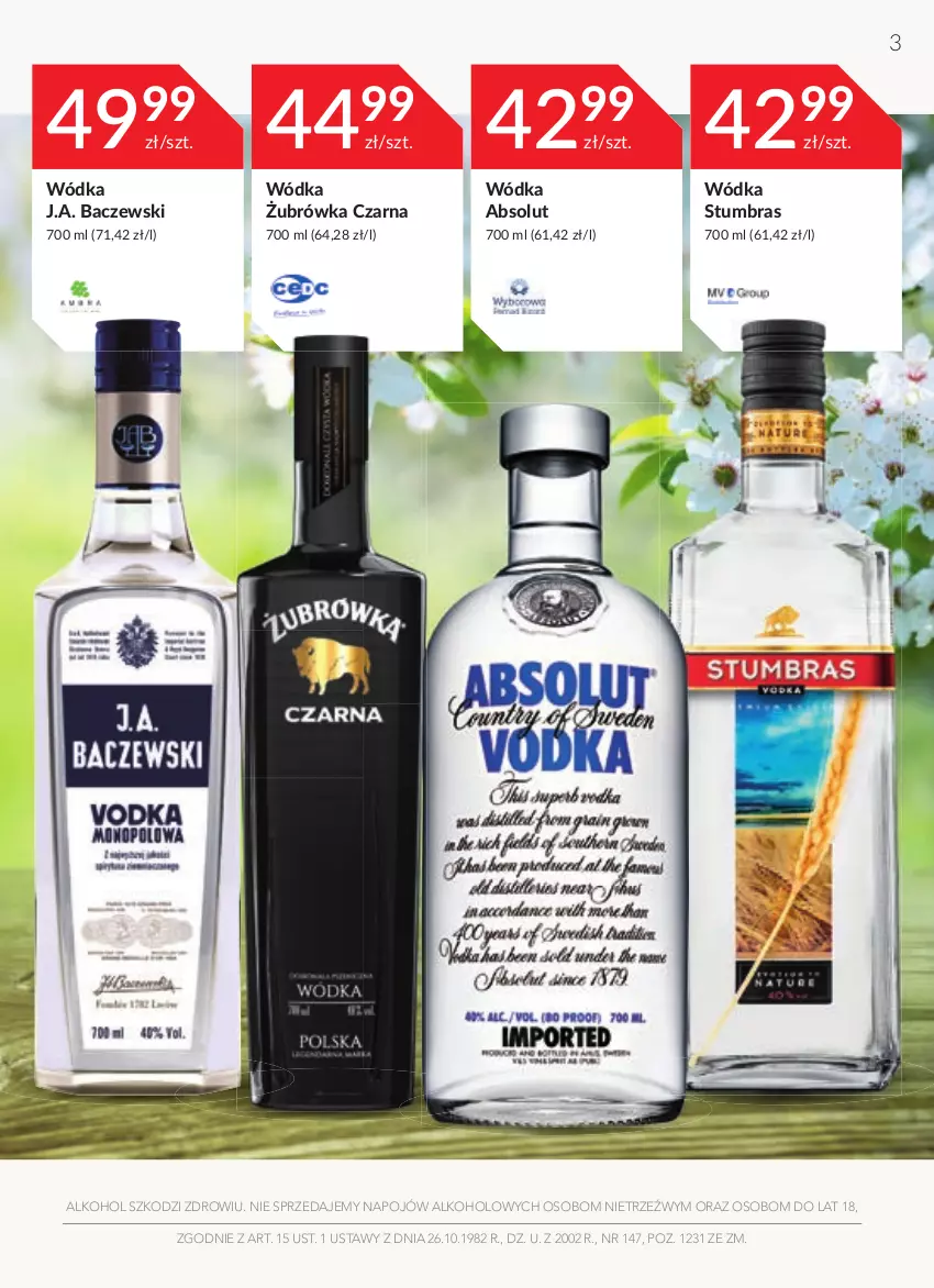 Gazetka promocyjna Stokrotka - Oferta alkoholowa - ważna 31.03 do 27.04.2022 - strona 3 - produkty: Absolut, Wódka