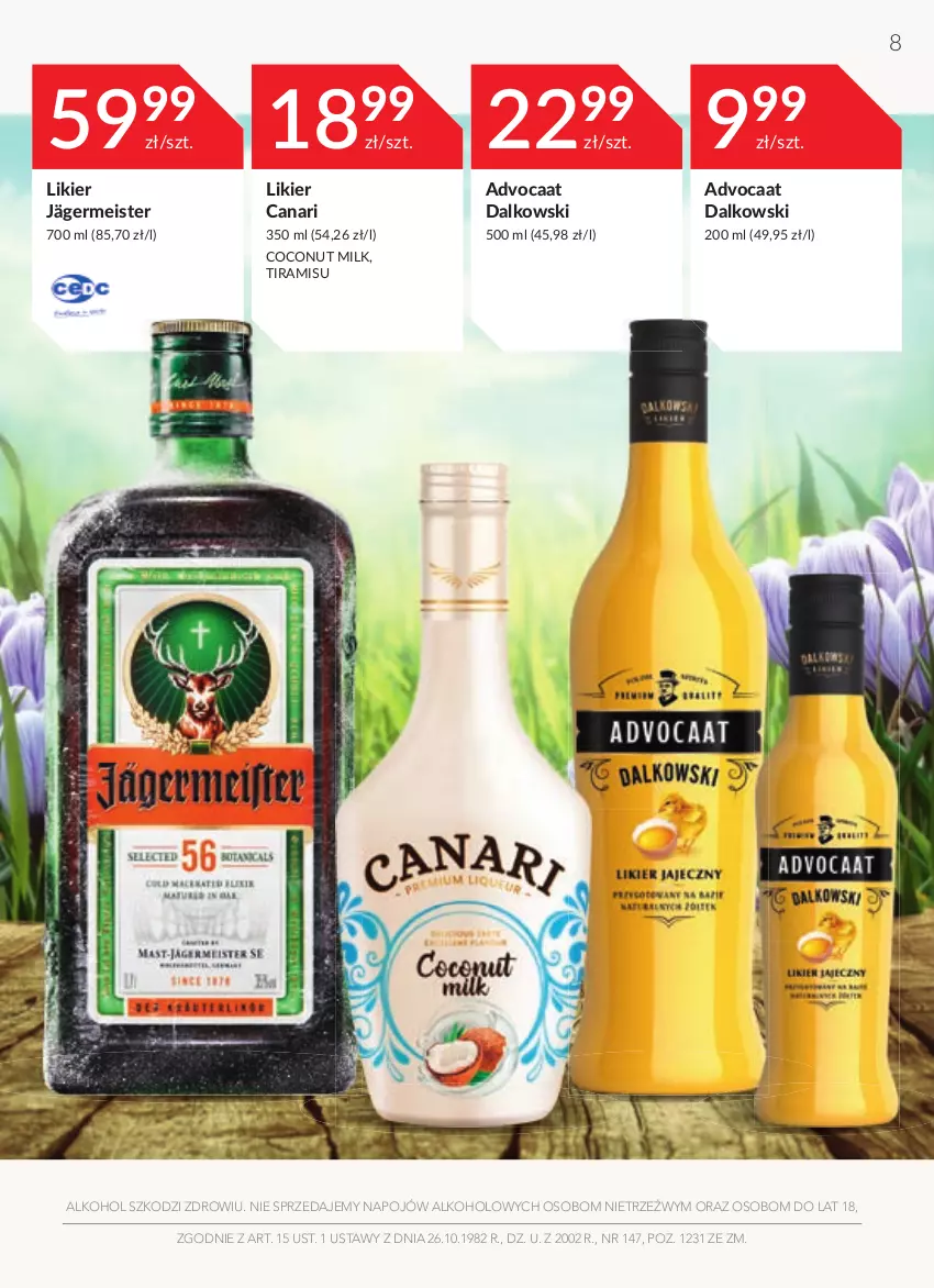 Gazetka promocyjna Stokrotka - Oferta alkoholowa - ważna 31.03 do 27.04.2022 - strona 8 - produkty: Advocaat, Likier