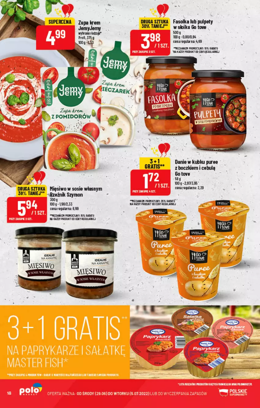 Gazetka promocyjna PoloMarket - Gazetka pomocyjna - ważna 29.06 do 05.07.2022 - strona 18 - produkty: Fa, Gra, Pulpety, Pur, Sos, Zupa