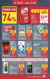 Gazetka promocyjna Aldi - Oferta weekendowa - Gazetka - ważna od 21.06 do 21.06.2025 - strona 5 - produkty: Piwa, Piwo, All Seasons, Ser, Gra, Cukier, Kawa ziarnista, Schogetten, Kasztelan, Papryka, Kawa, Karp, Serek, Czekolada, Edam, Hochland, Almette, Segafredo, Folia aluminiowa