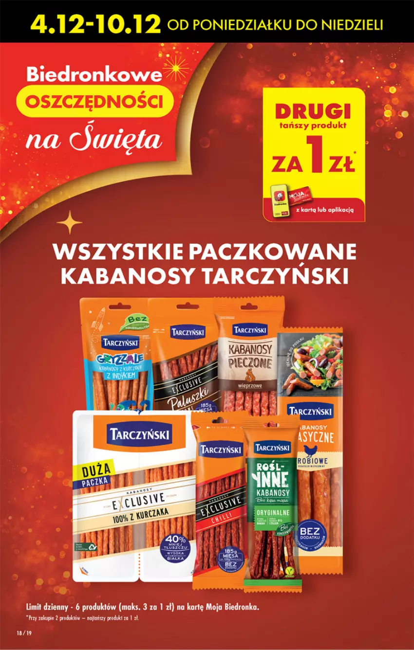 Gazetka promocyjna Biedronka - Od czwartku - ważna 07.12 do 13.12.2023 - strona 18 - produkty: Kabanos, Tarczyński