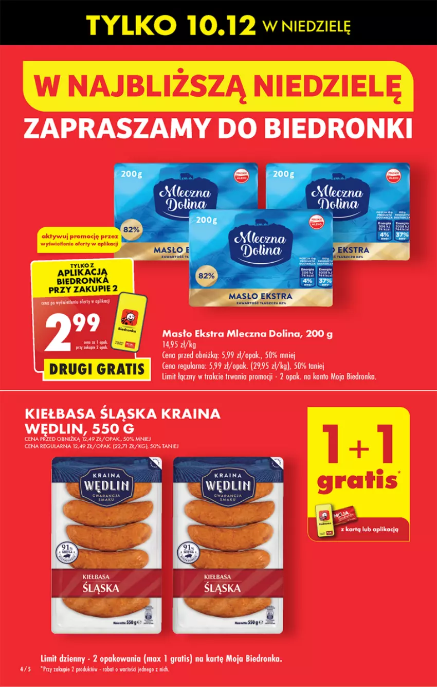 Gazetka promocyjna Biedronka - Od czwartku - ważna 07.12 do 13.12.2023 - strona 4 - produkty: Gra, Kiełbasa, Kiełbasa śląska, Masło