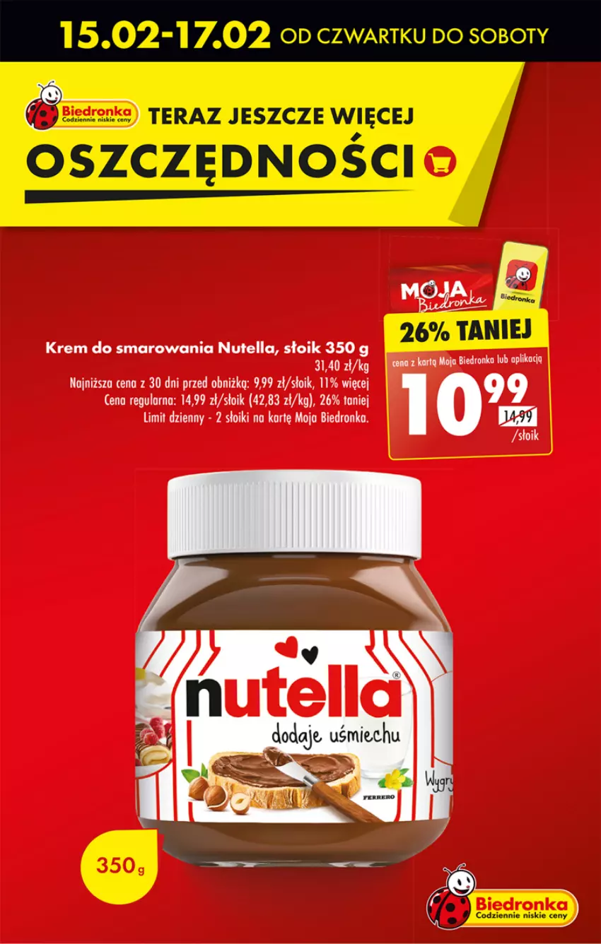 Gazetka promocyjna Biedronka - Od czwartku - ważna 15.02 do 21.02.2024 - strona 15 - produkty: Nutella