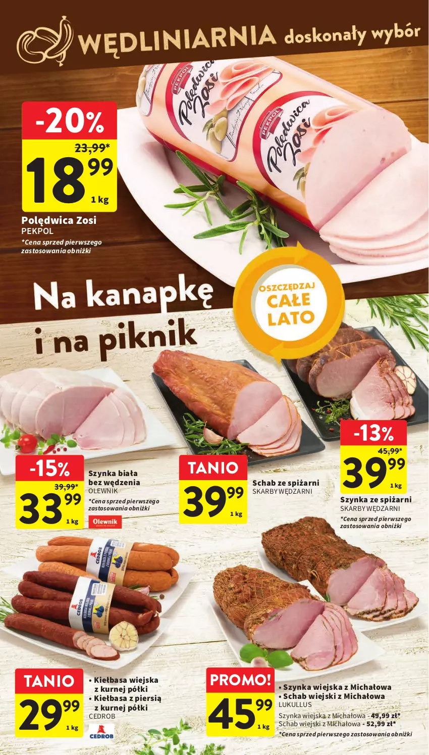 Gazetka promocyjna Intermarche - Gazetka Intermarche - ważna 27.07 do 02.08.2023 - strona 18 - produkty: Kiełbasa, Kiełbasa wiejska, Olewnik, Pekpol, Polędwica, Szynka, Szynka biała