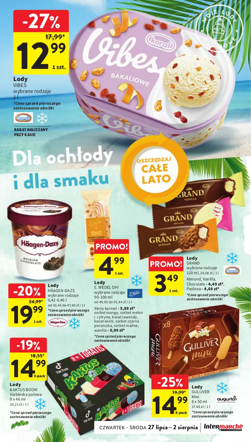 Gazetka promocyjna Intermarche - Gazetka Intermarche - ważna 27.07 do 02.08.2023 - strona 27 - produkty: E. Wedel, Gra, Kaktus, Lody, Mango, Melon, Por