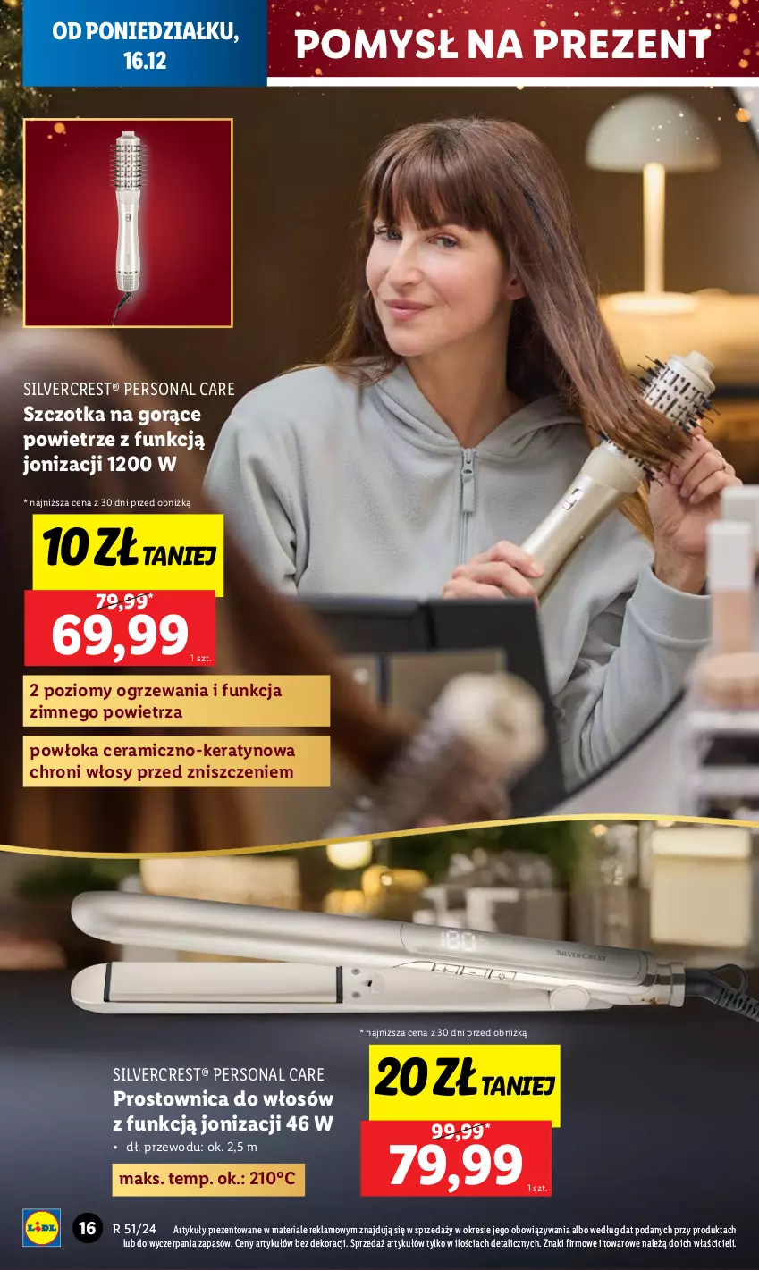 Gazetka promocyjna Lidl - GAZETKA - ważna 16.12 do 22.12.2024 - strona 16 - produkty: Prostownica do włosów, Silvercrest, Szczotka