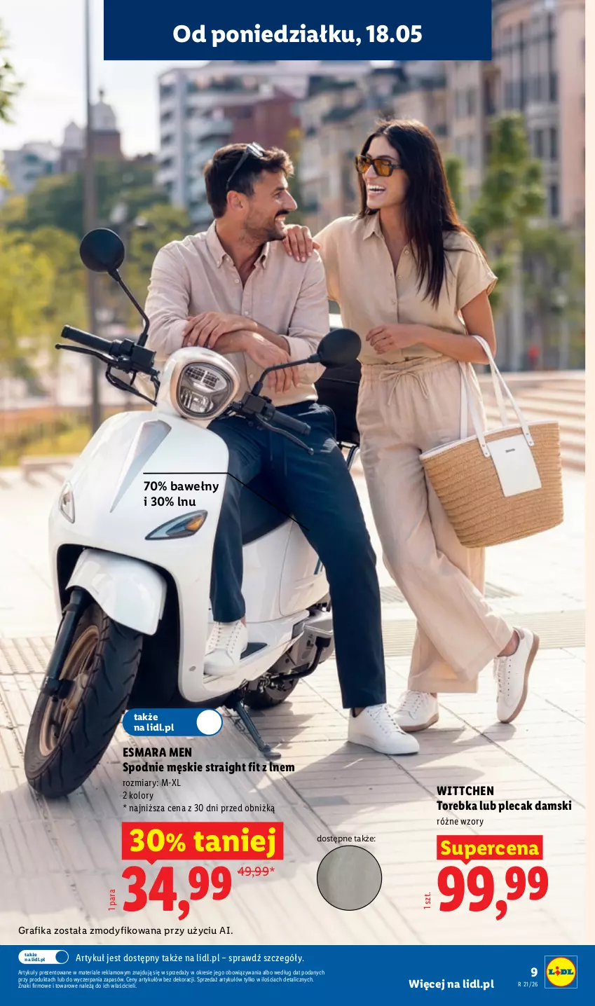 Gazetka promocyjna Lidl - Katalog ważny od 18.05 - ważna 18.05 do 23.05.2026 - strona 9 - produkty: Gra, Grafika, Plecak, Spodnie, Torebka, Wittchen