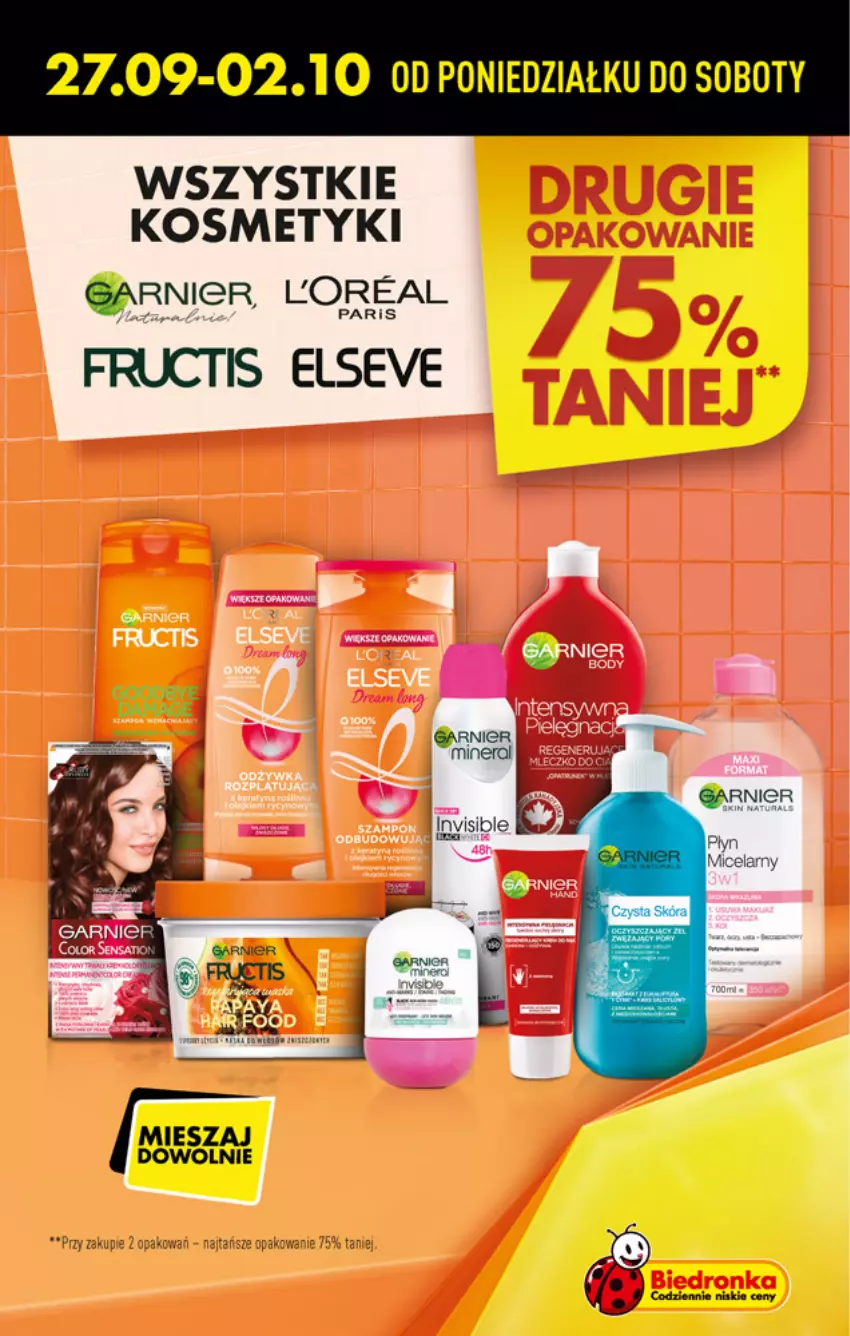 Gazetka promocyjna Biedronka - W tym tygodniu - ważna 27.09 do 02.10.2021 - strona 7 - produkty: Elseve, Fructis, Garnier, Płyn micelarny