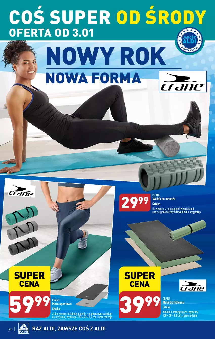 Gazetka promocyjna Aldi - Pełna oferta - ważna 02.01 do 05.01.2023 - strona 28 - produkty: Mata sportowa, Por, Sport, Wałek