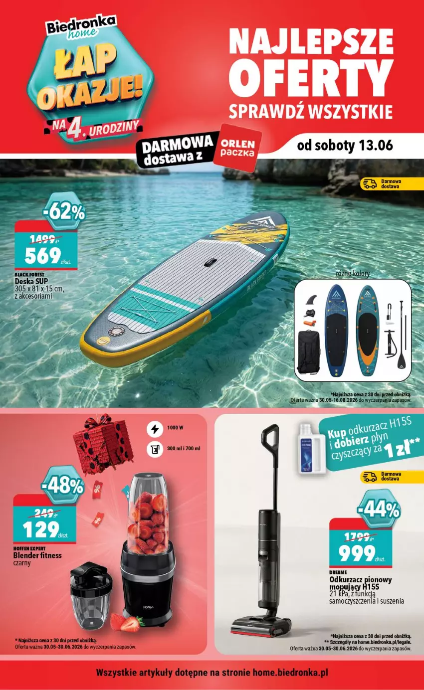 Gazetka promocyjna Biedronka - Gazetka - ważna 13.06 do 20.06.2026 - strona 1 - produkty: Blender, Mop, Odkurzacz