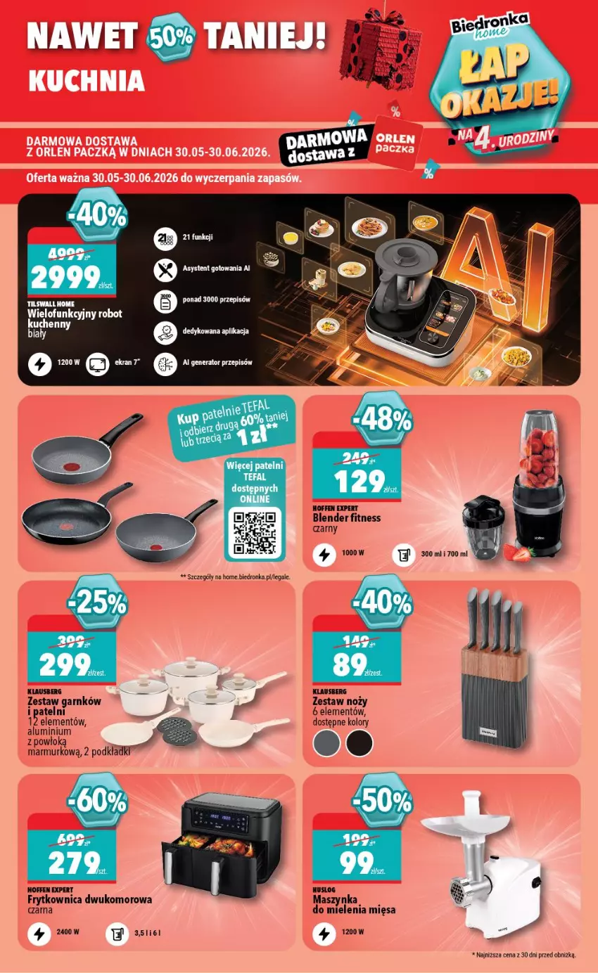 Gazetka promocyjna Biedronka - Gazetka - ważna 13.06 do 20.06.2026 - strona 5 - produkty: Blender, Maszynka, Noż, Podkład, Robot, Szynka