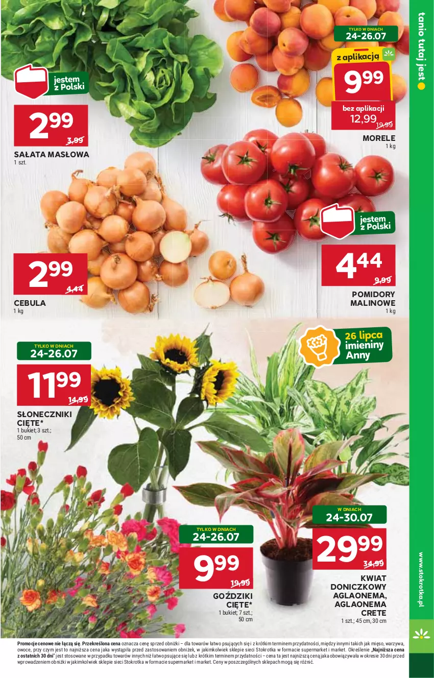 Gazetka promocyjna Stokrotka - Market - ważna 24.07 do 30.07.2025 - strona 7 - produkty: Bukiet, Cebula, Masło, Mięso, Owoce, Pomidory, Sałat, Sałata masłowa, Warzywa