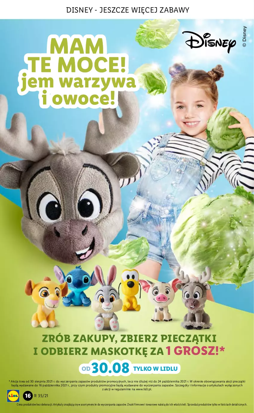 Gazetka promocyjna Lidl - GAZETKA - ważna 04.10 do 10.10.2021 - strona 16 - produkty: Disney, Owoce, Piec, Warzywa, Warzywa i owoce