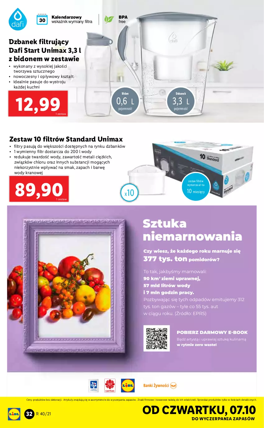 Gazetka promocyjna Lidl - GAZETKA - ważna 04.10 do 10.10.2021 - strona 32 - produkty: Dzbanek, Dzbanek filtrujący, Kalendarz, Sok