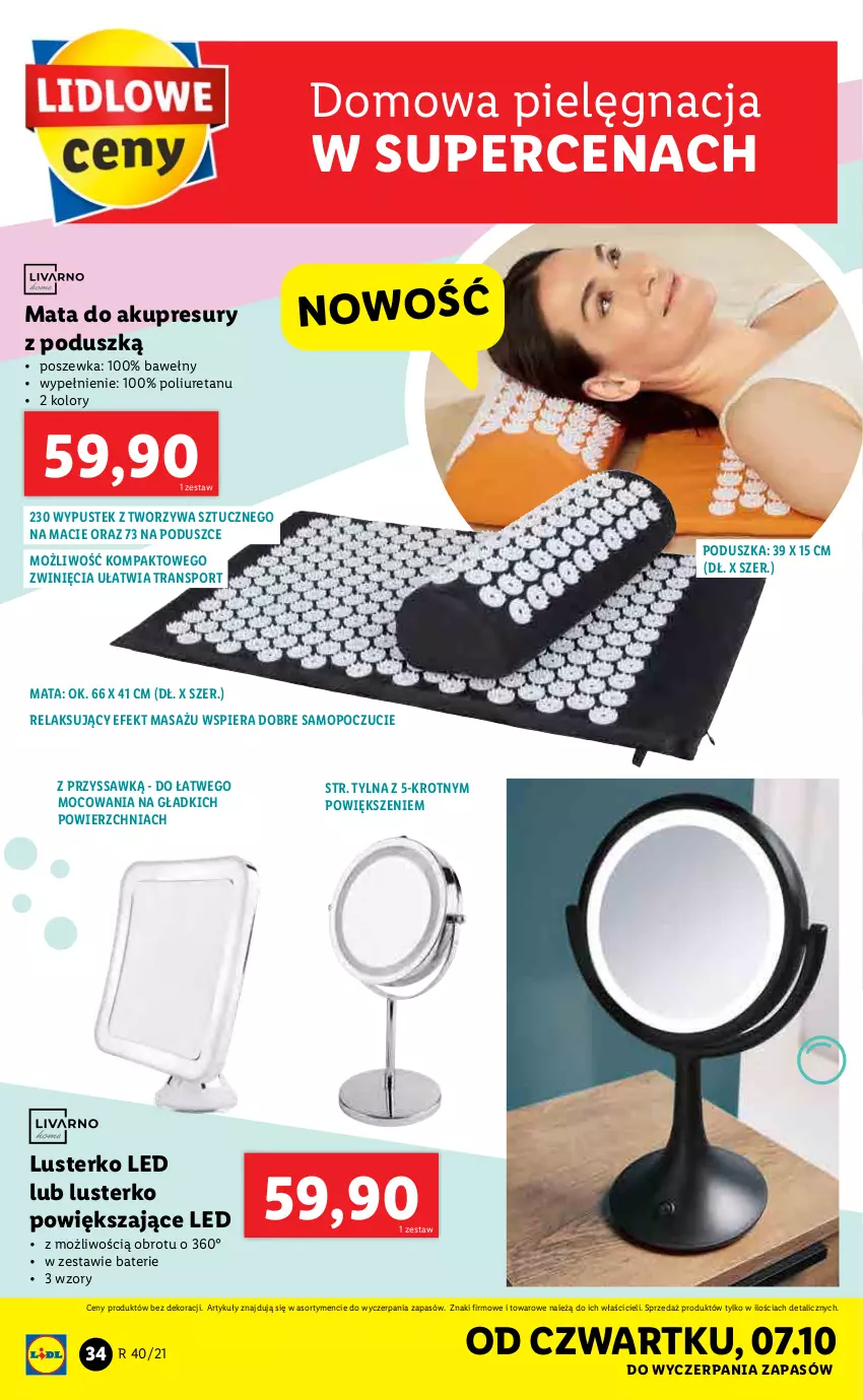 Gazetka promocyjna Lidl - GAZETKA - ważna 04.10 do 10.10.2021 - strona 34 - produkty: Mop, Poduszka, Por, Poszewka, Sport, Stek, Tran