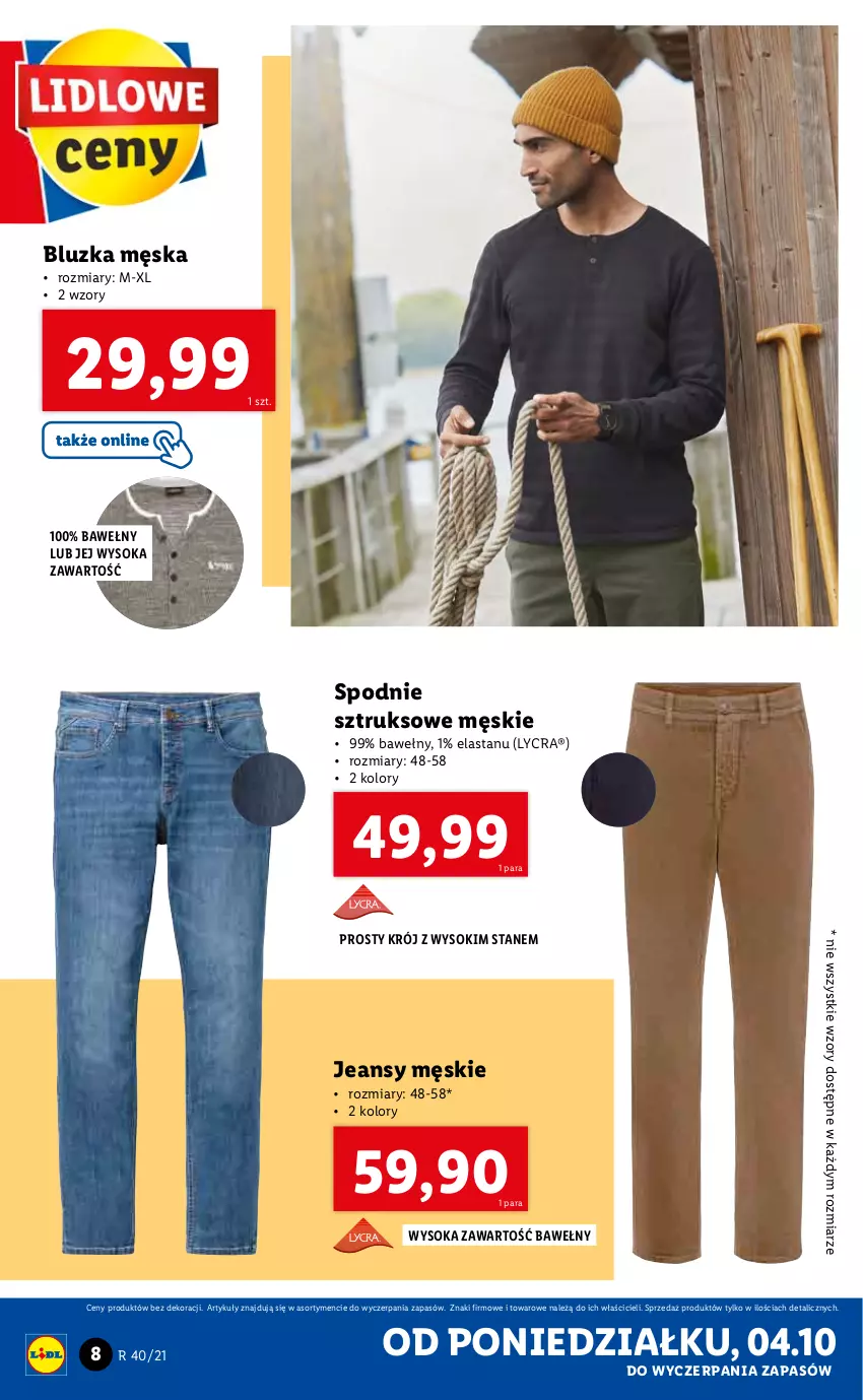 Gazetka promocyjna Lidl - GAZETKA - ważna 04.10 do 10.10.2021 - strona 8 - produkty: Sok, Spodnie, Spodnie sztruksowe