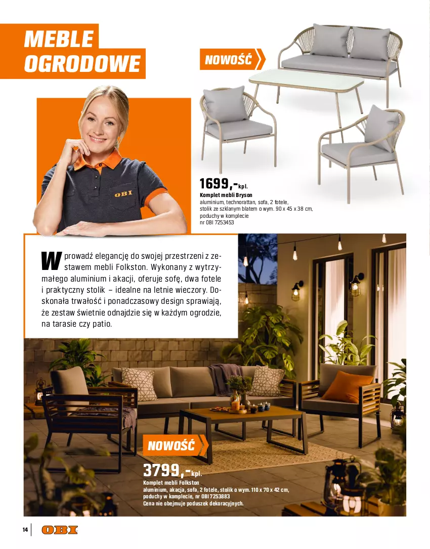 Gazetka promocyjna Obi - Gazetka OBI - ważna 09.04 do 31.07.2025 - strona 14 - produkty: Fa, Fotel, Meble, Sofa, Stolik