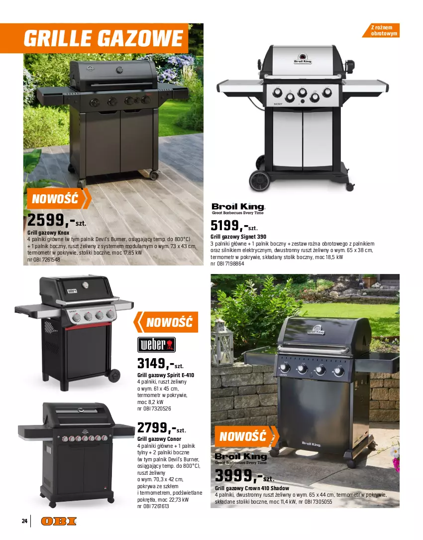 Gazetka promocyjna Obi - Gazetka OBI - ważna 09.04 do 31.07.2025 - strona 24 - produkty: Grill, Grill gazowy, Pokrywa, Stolik, Termometr