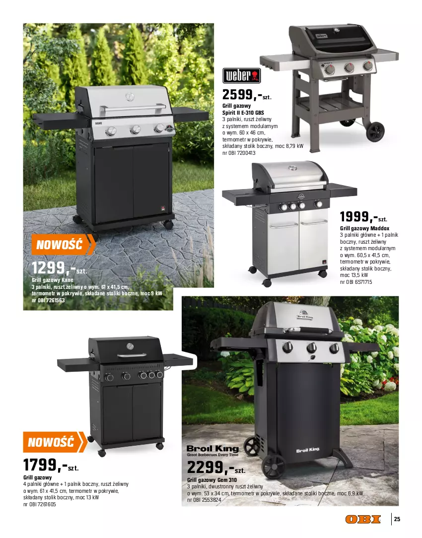 Gazetka promocyjna Obi - Gazetka OBI - ważna 09.04 do 31.07.2025 - strona 25 - produkty: Grill, Grill gazowy, Pokrywa, Stolik, Termometr