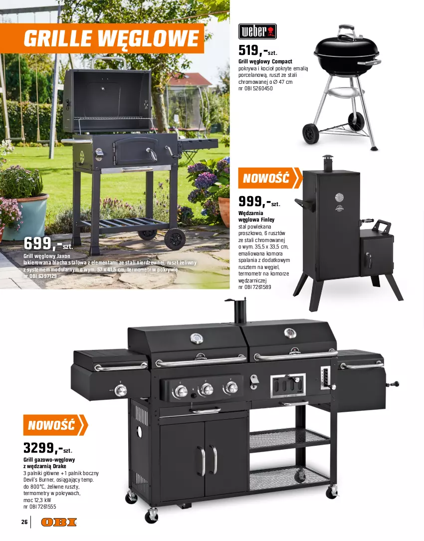 Gazetka promocyjna Obi - Gazetka OBI - ważna 09.04 do 31.07.2025 - strona 26 - produkty: Grill, Koc, Lakier, Patelnia, Pokrywa, Por, Stek, Szczotka, Termometr
